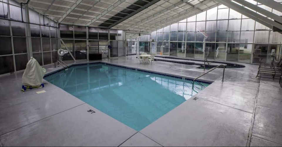 View of the Indoor Heated Pool at the Sleep Inn and Suites in Gatlinburg Tn