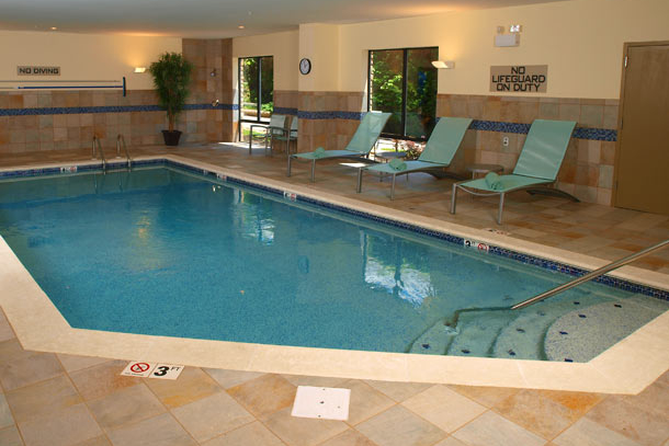 View of the indoor pool at the SpringHill Suites in Pigeon Forge