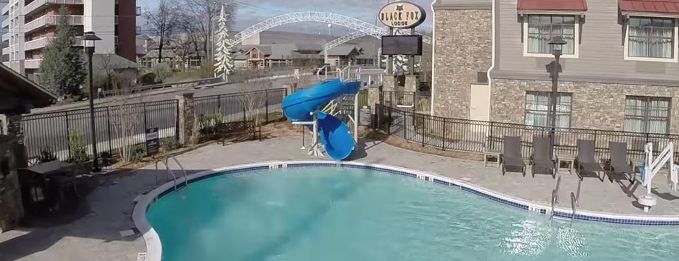 Water Slide at the Pigeon Forge Black Fox Lodge Outdoor Pool