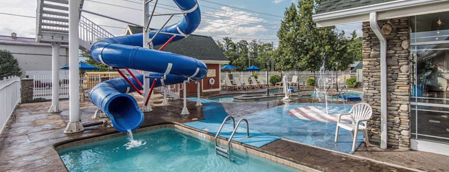 Clarion Inn Pigeon Forge view of outdoor water slide wide