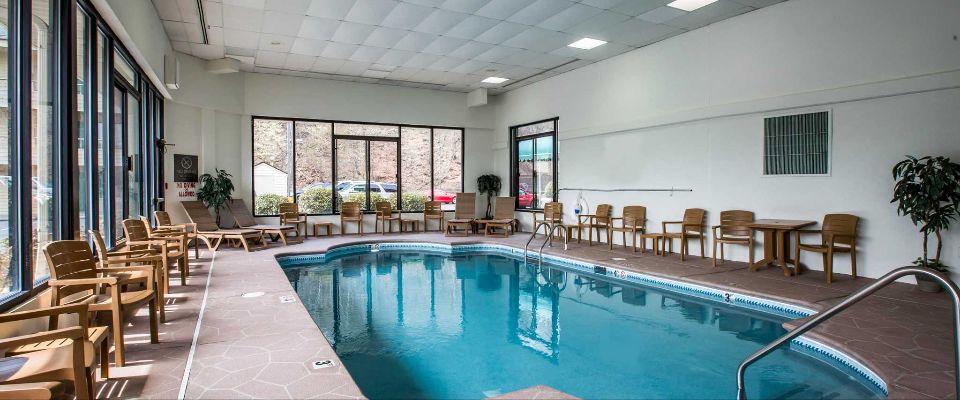 View of the Heated Indoor Pool at the Comfort Inn and Suites at Dollywood Lane in Pigeon Forge