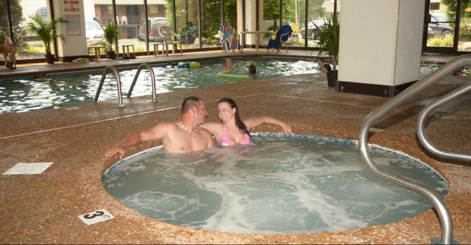 View of the Indoor Hot Tub at the Country Cascades in Pigeon Forge Tn