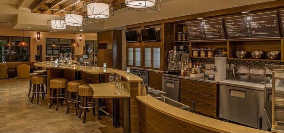 View of a the Bistro Restaurant Counter at the Courtyard Marriott in Pigeon Forge