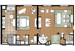 Floorplan of the DreamMore Resort Dolly's Suite