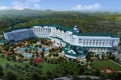Back top view of the Dollywood DreamMore Resort in Pigeon Forge