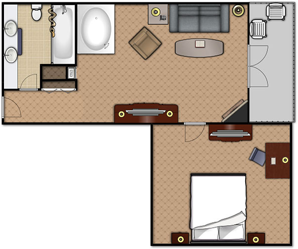 Floorplan of the Executive Suite at the Music Road Hotel