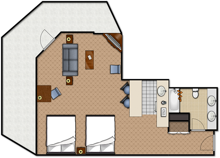 Floorplan of the Family Suite Room at the Music Road Hotel