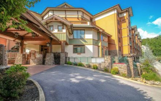 View of the Front Entrance to the Baskins Creek Condos in Gatlinburg Tennessee