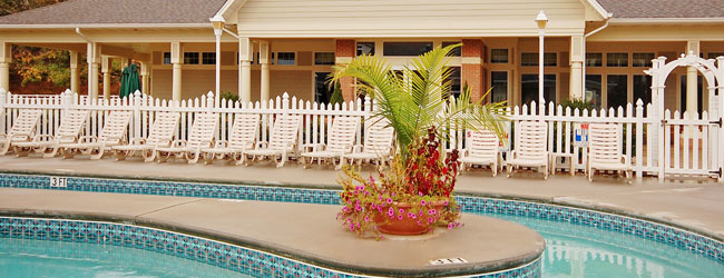 View of the Outdoor Lazy River at the Mainstay Suites in Pigeon Forge Wide