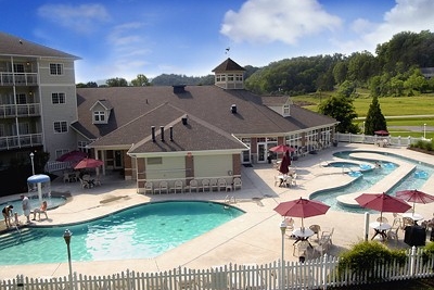 View of the Pool and Lazy River at Mainstay Suites in Pigeon Forge