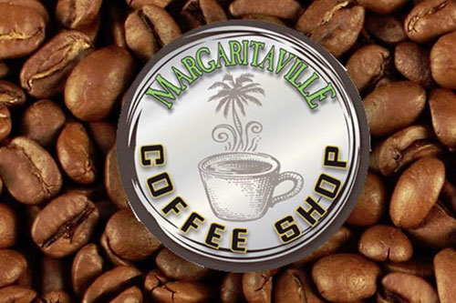 View of the logo for the Margaritaville Coffee Shop located at the Margaritaville Hotel in Pigeon Forge Tn