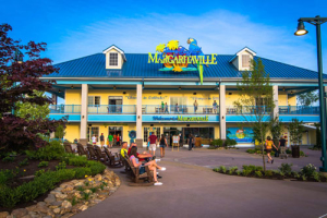 View of the front of the Margaritaville Restaurant in Pigeon Forge
