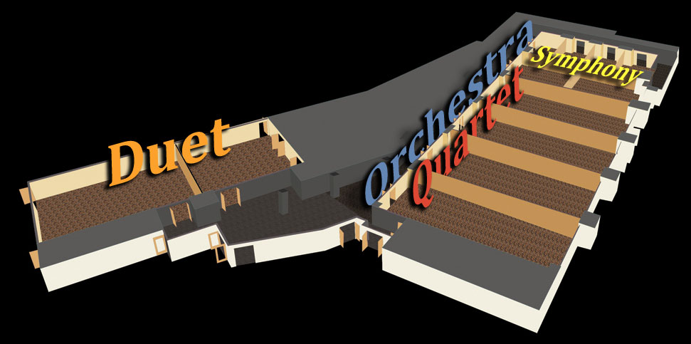 View of the interior layout of the Music Road Convention Center