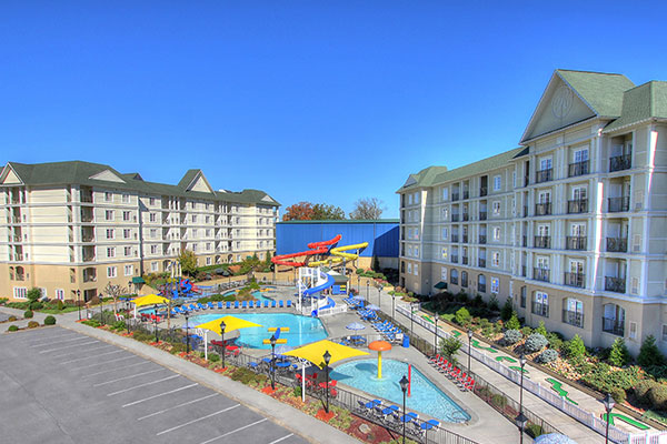 View of the Outdoor Pool fun at the Resort at Governors Crossing in Sevierville tn