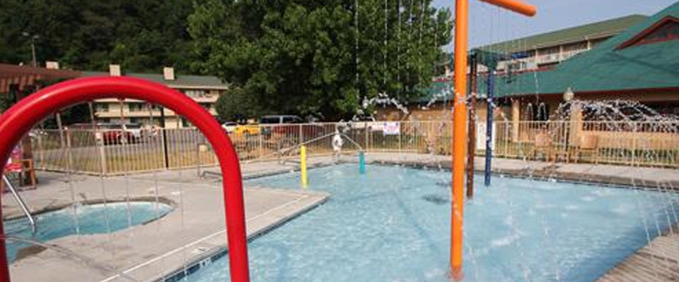 View of the Kids Splash Pad at the Quality Inn and Suites at Dollywood Lane in Pigeon Forge