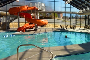 Indoor Pool with Water Slide at the Spirit of the Smokies Lodge in Pigeon Forge