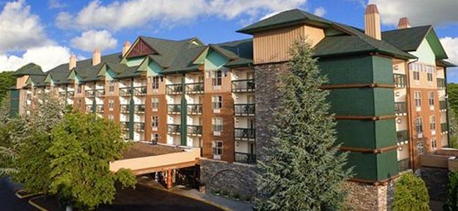 View of the Front Entrance of the Spirit of the Smokies Lodge