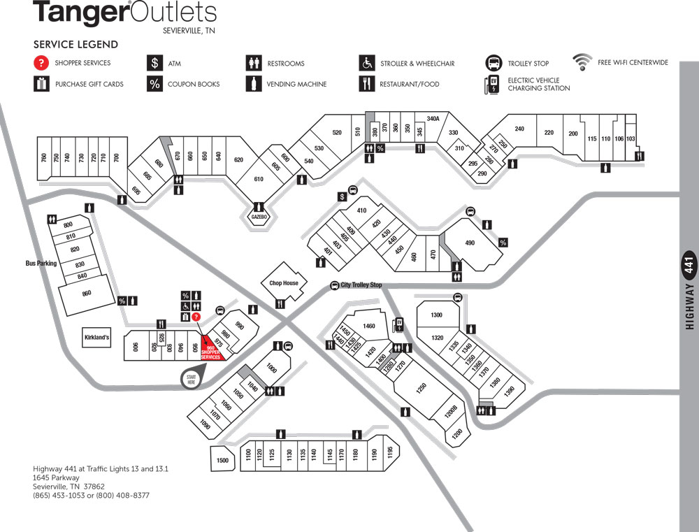 Tanger Outlet Map Page 1 