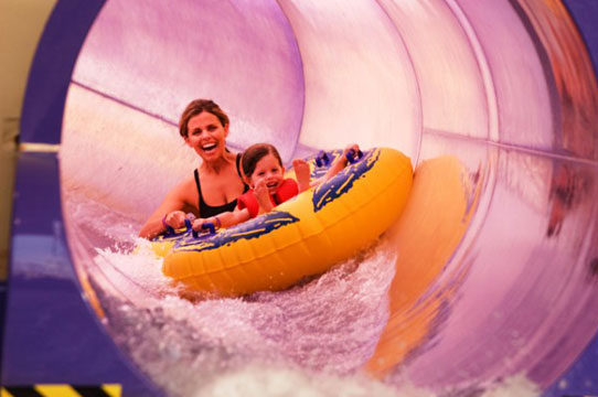 2 Large Enclosed Water Slides at the Wild Water Dome in Wilderness at the Smokies