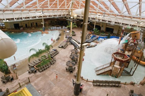 View of the Indoor Waterpark at Wyndham Great Smokies Lodge